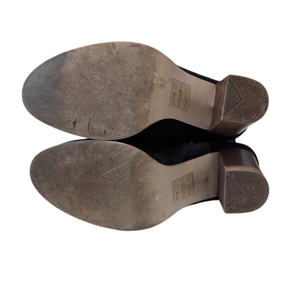 Sole Society Benedict Black Suede Knee High Boots Heeled Western Womens 8.5 - Picture 3 of 5